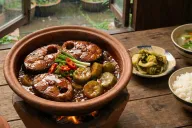 Vietnamese Braised Black Carp with Green Banana