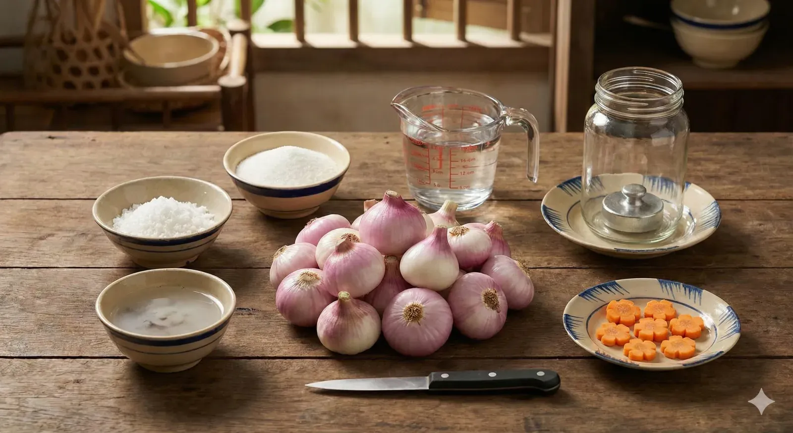 Ingredients for Pickled Shallots