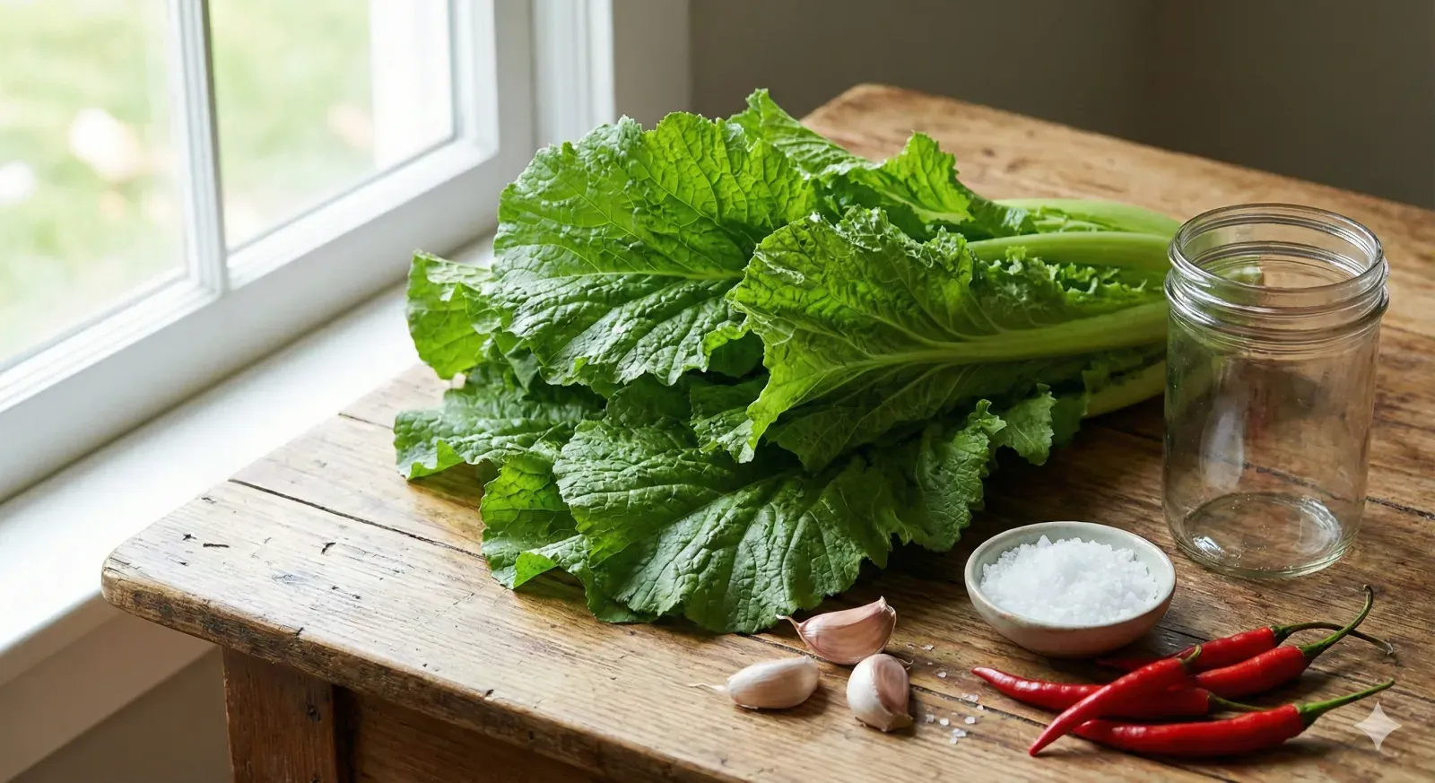 Ingredients for Vietnamese Pickled Mustard Greens