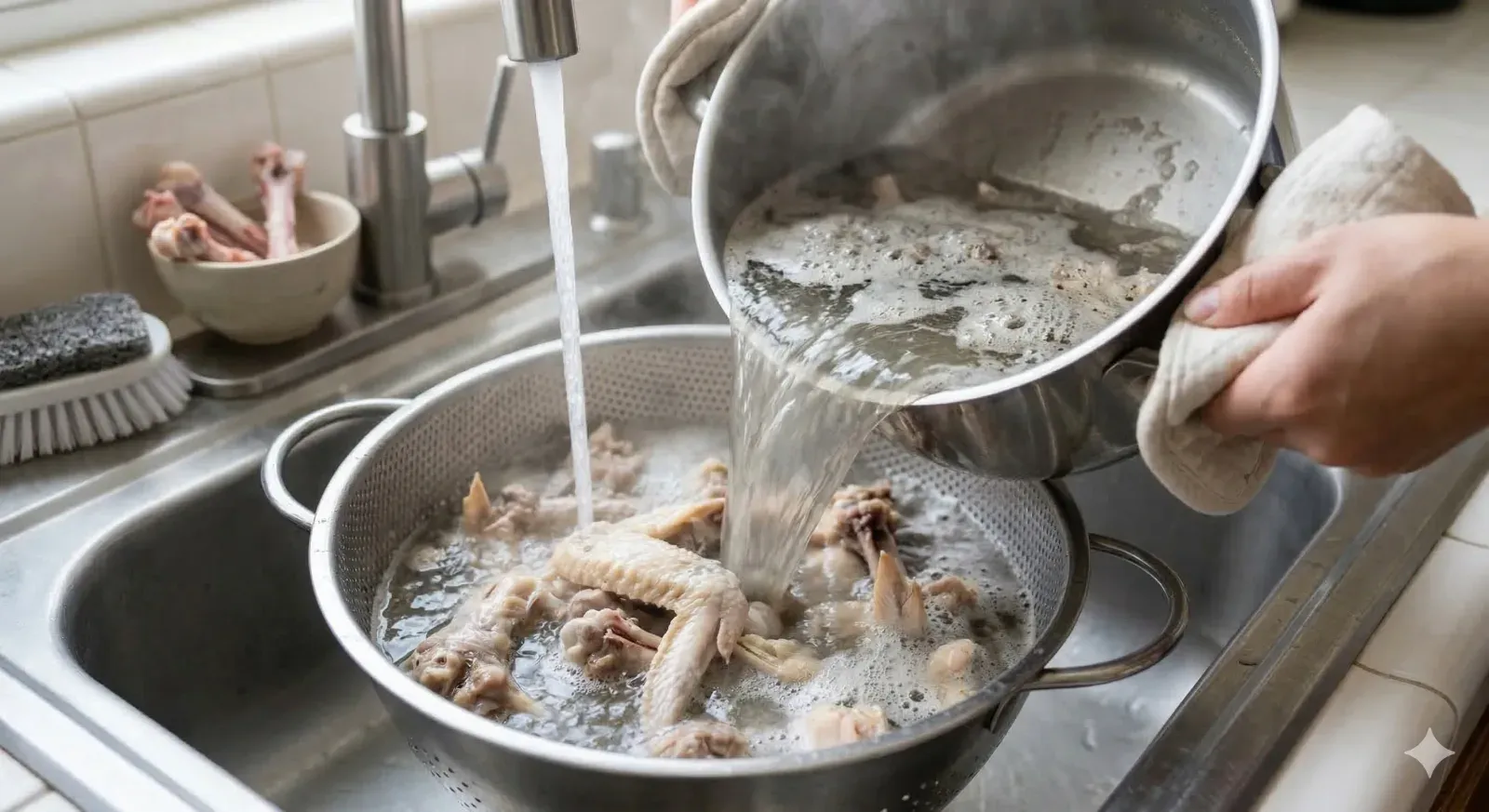 Step 1: Blanch the Chicken Bones