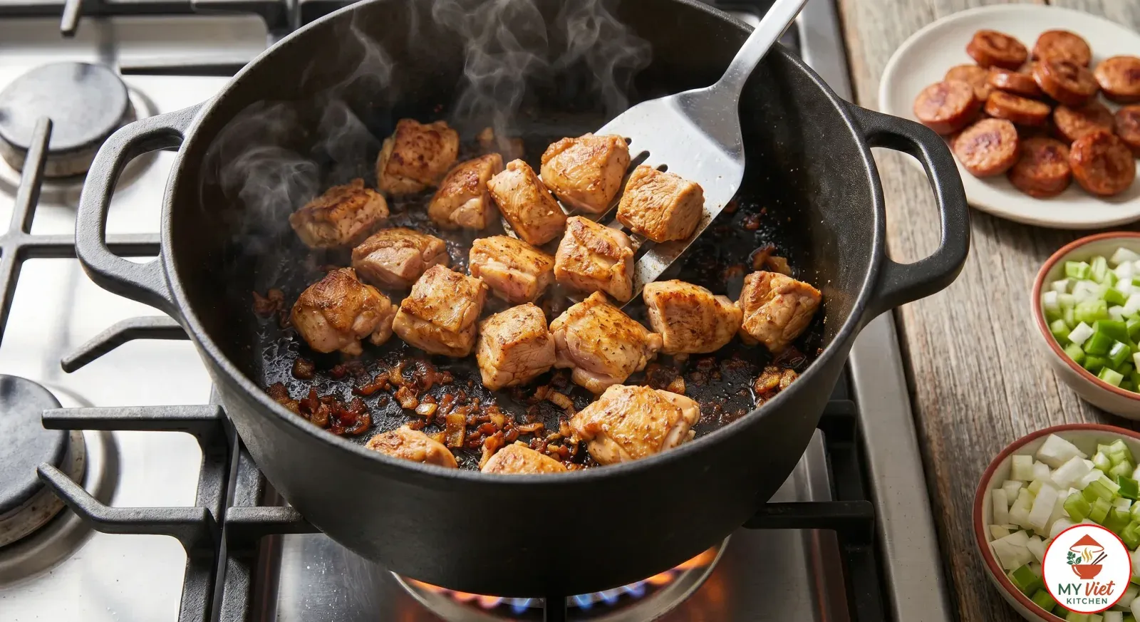Step 1- Brown the Proteins
