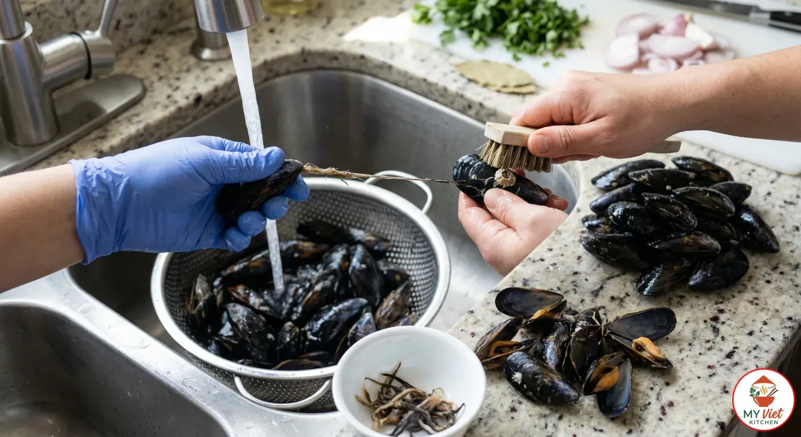 Step 1- Clean and Sort the Mussels