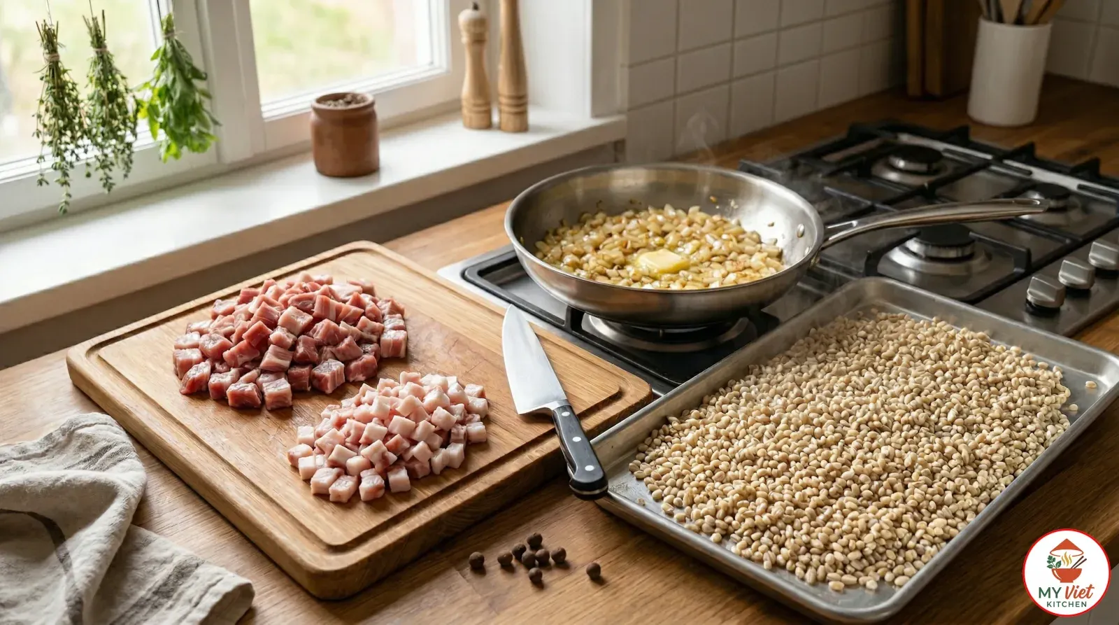 Step 1- Cook the Barley and Prepare the Filling Base
