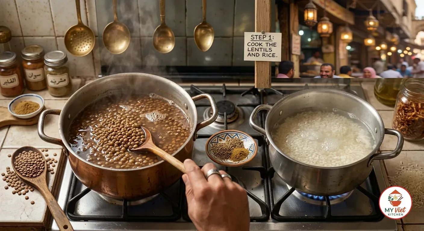 Step 1- Cook the Lentils and Rice