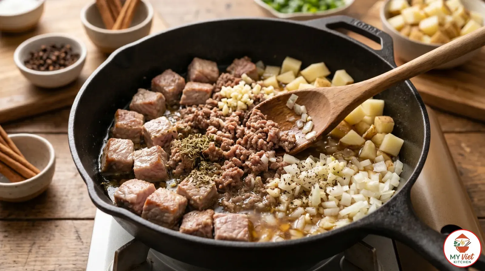 Step 1- Cook the Meat Filling