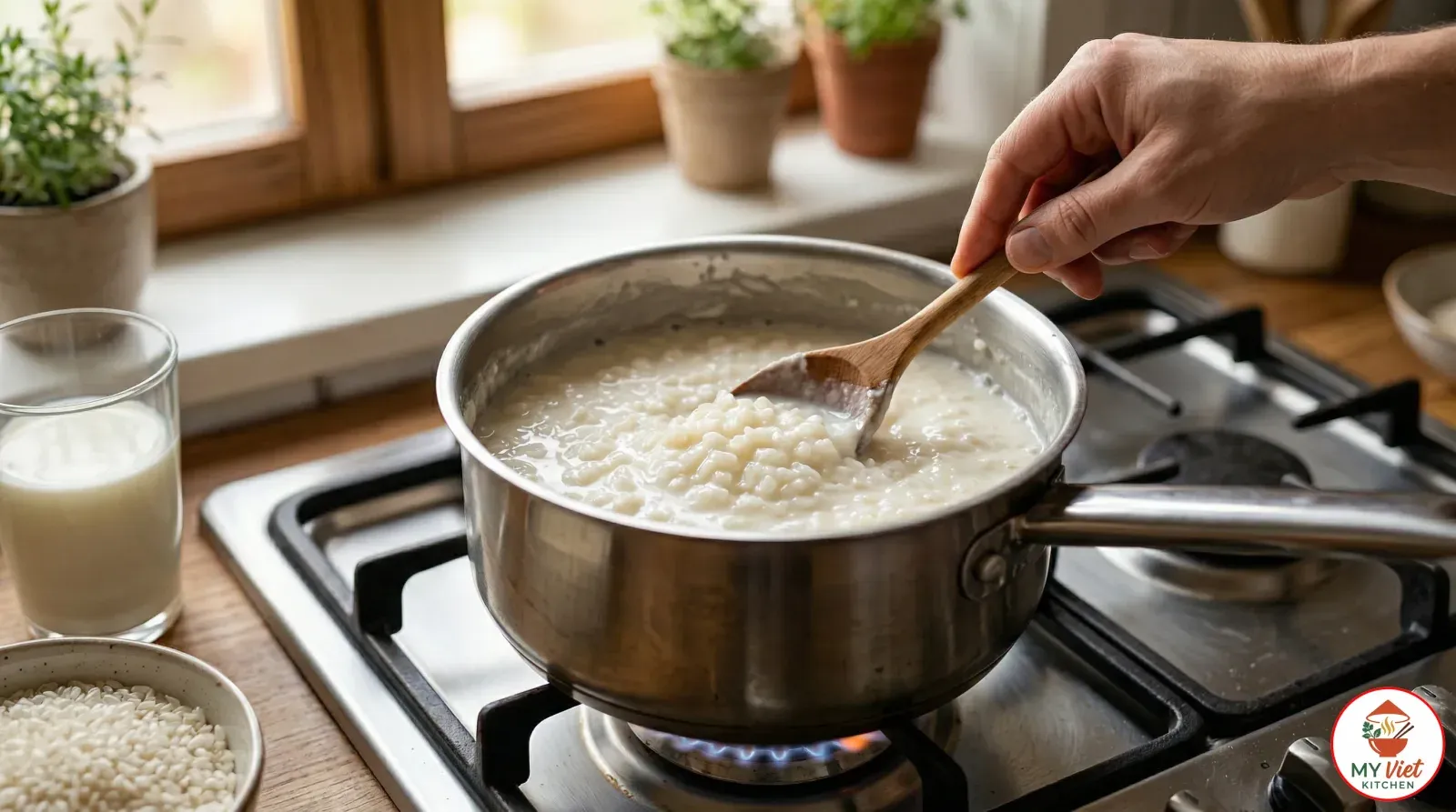 Step 1- Cook the Rice Porridge Filling