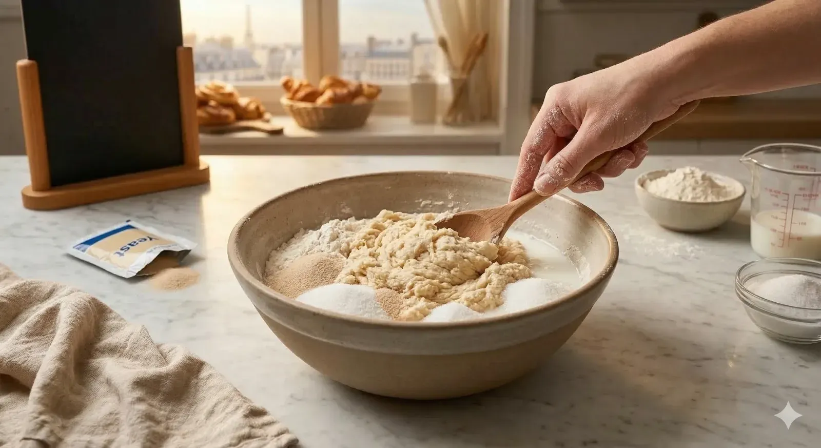 Step 1: Make the Dough (Détrempe)