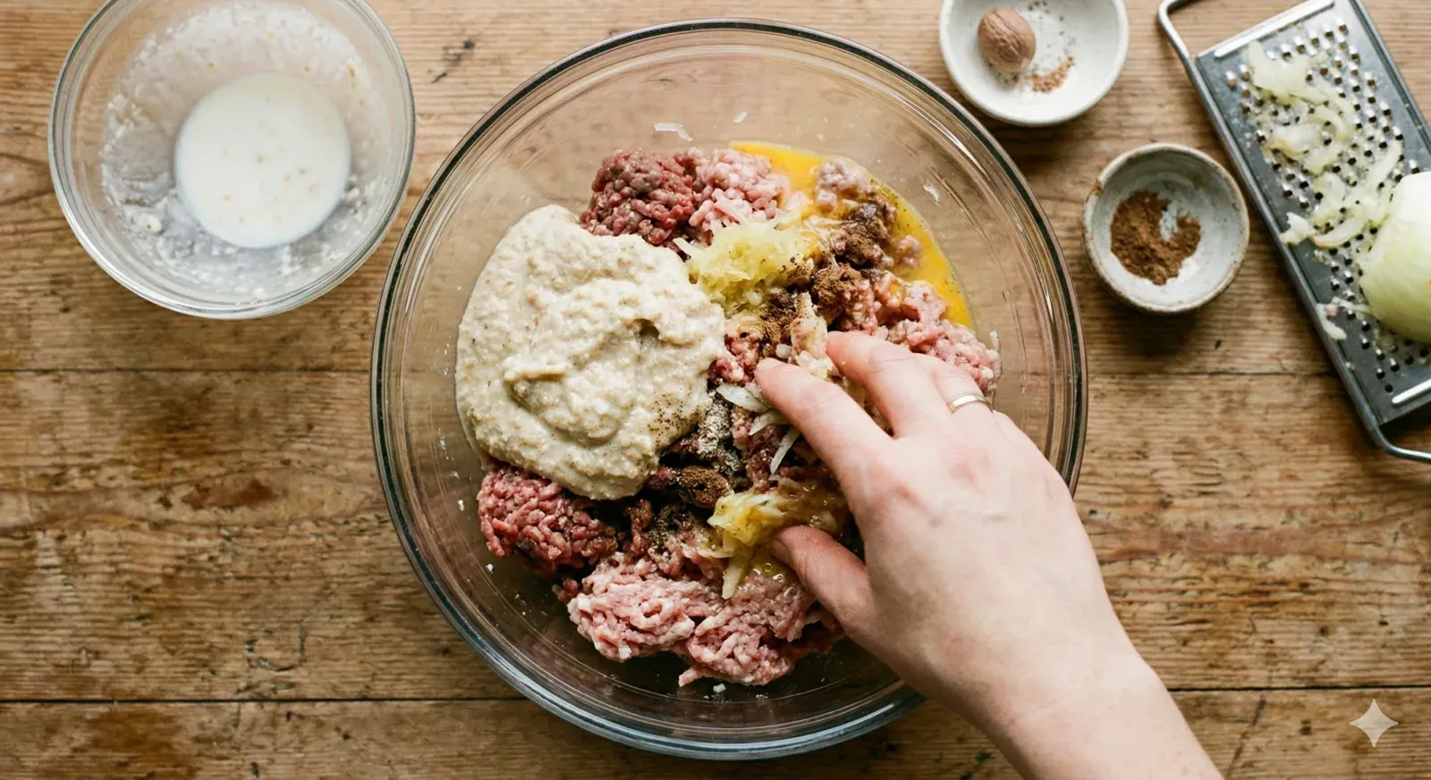 Step 1: Make the Panade and Mix the Meatball Mixture