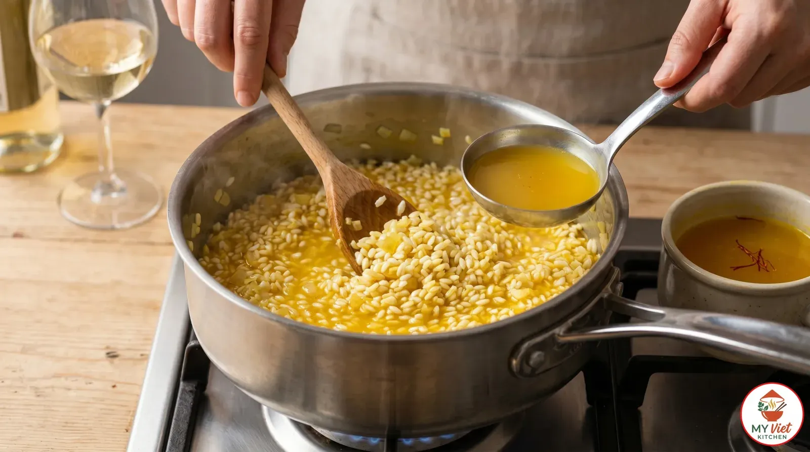 Step 1- Make the Saffron Risotto