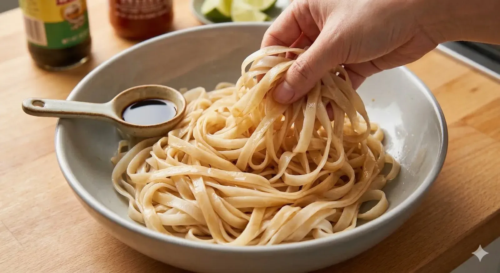 Step 1: Marinate the noodles for Pho Xao