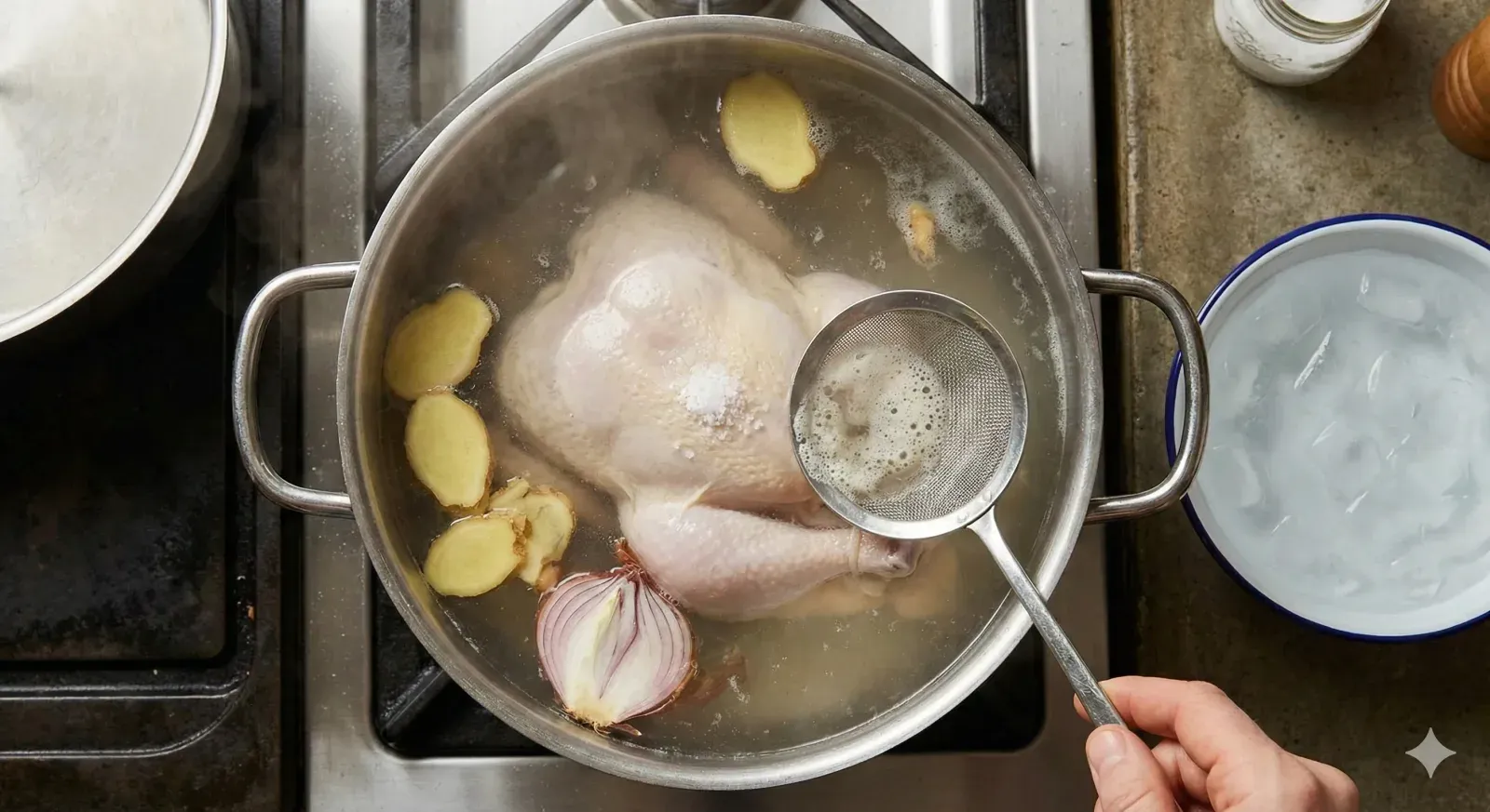 Step 1: Poach the Chicken