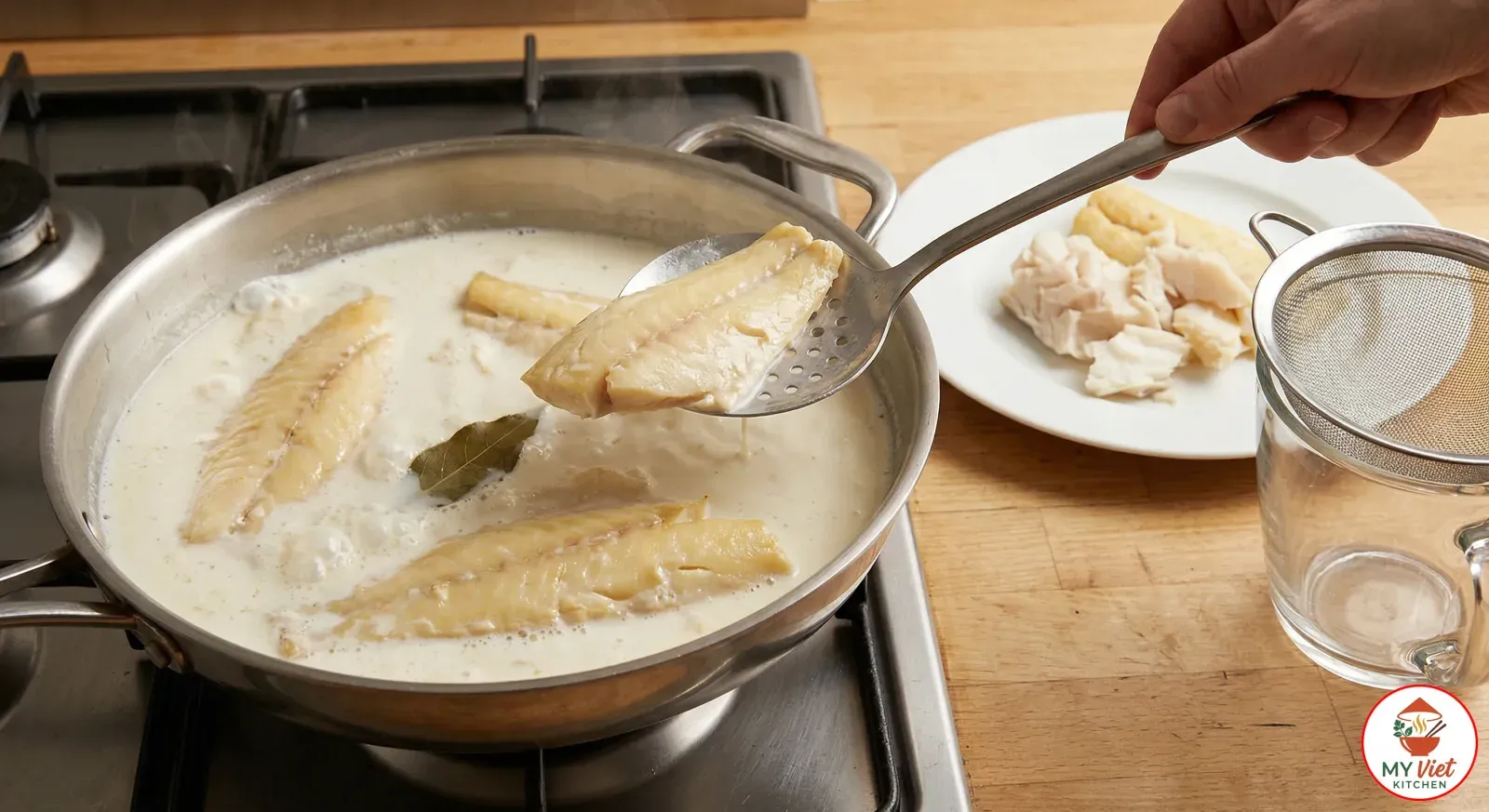 Step 1- Poach the Smoked Haddock