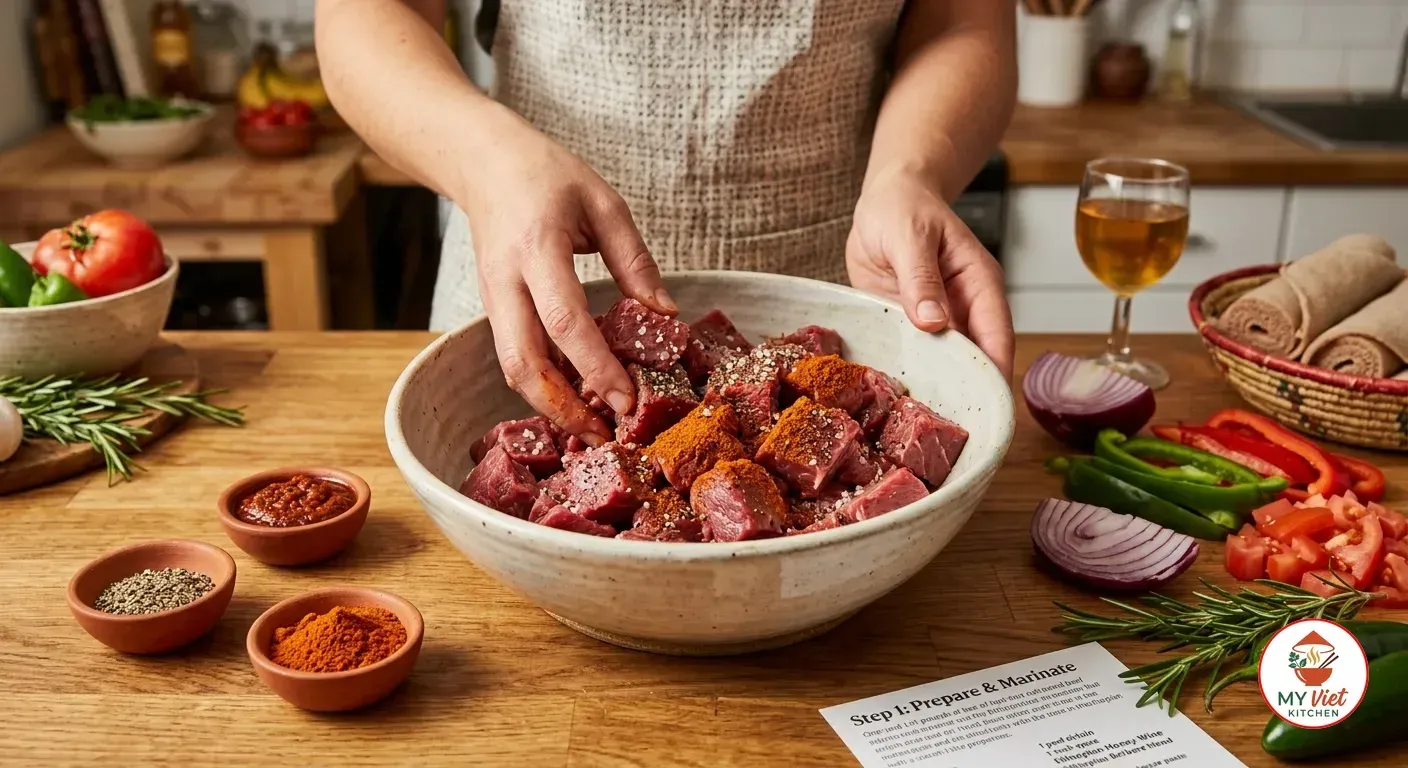 Step 1- Prepare and Marinate the Beef