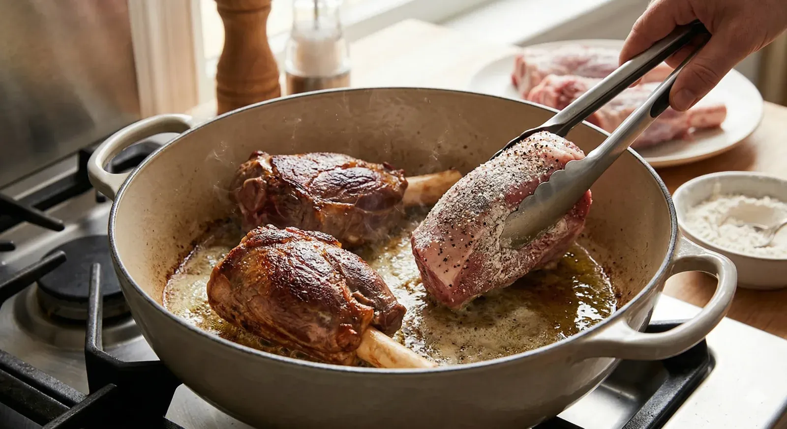 Step 1- Prepare and Sear the Veal Shanks