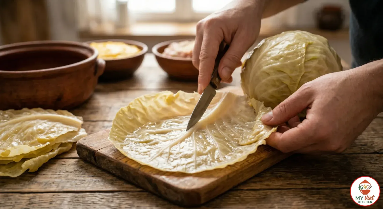 Step 1- Prepare the Cabbage Leaves