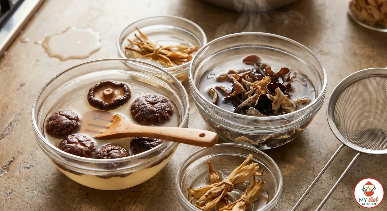 Step 1- Rehydrate the Mushrooms