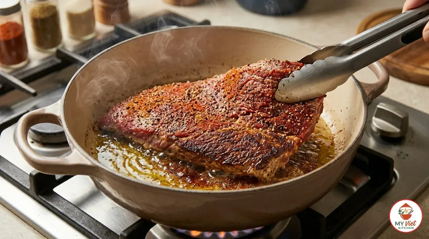 Step 1- Season and Sear the Beef