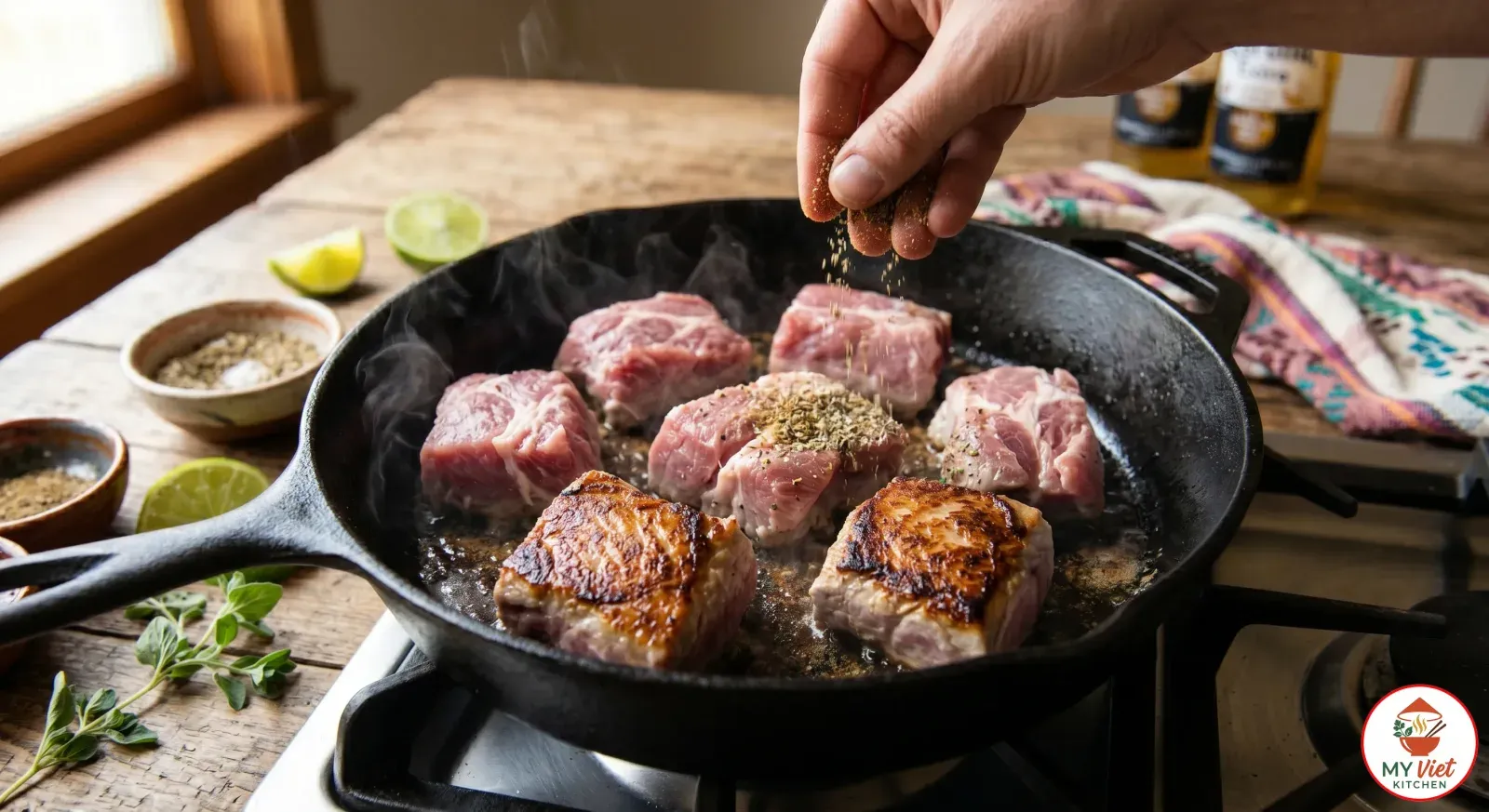 Step 1- Season and Sear the Pork