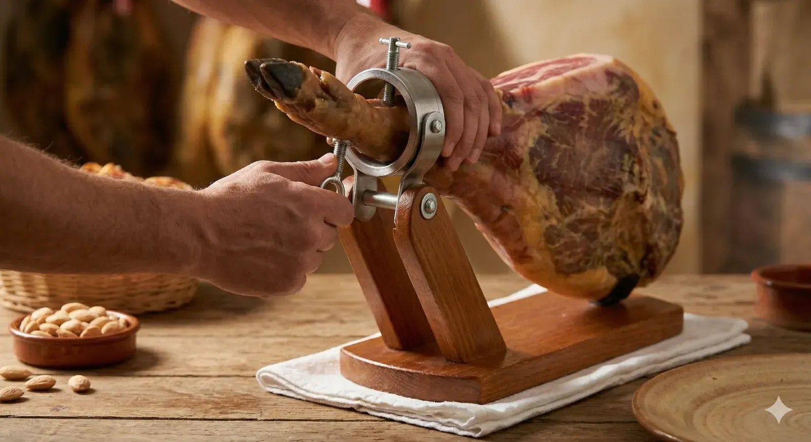Step 1- Secure the Ham in the Jamonero