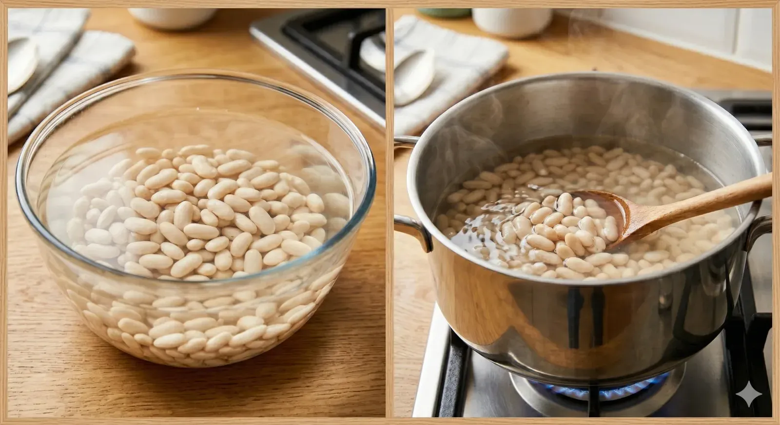 Step 1- Soak and Parcook the Beans