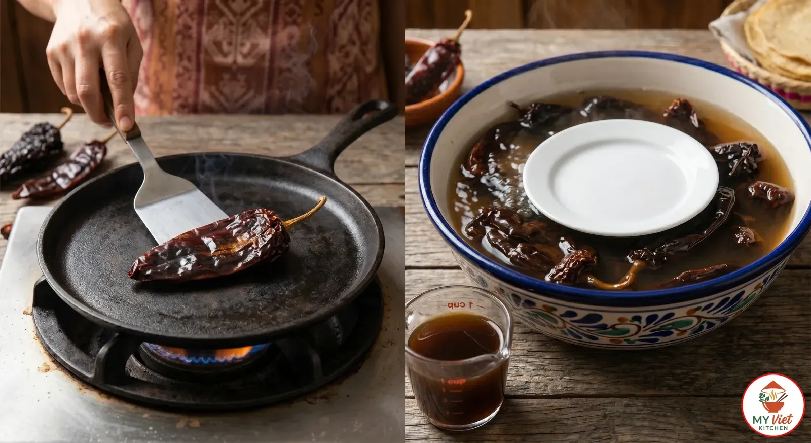 Step 1- Toast and Rehydrate the Chiles