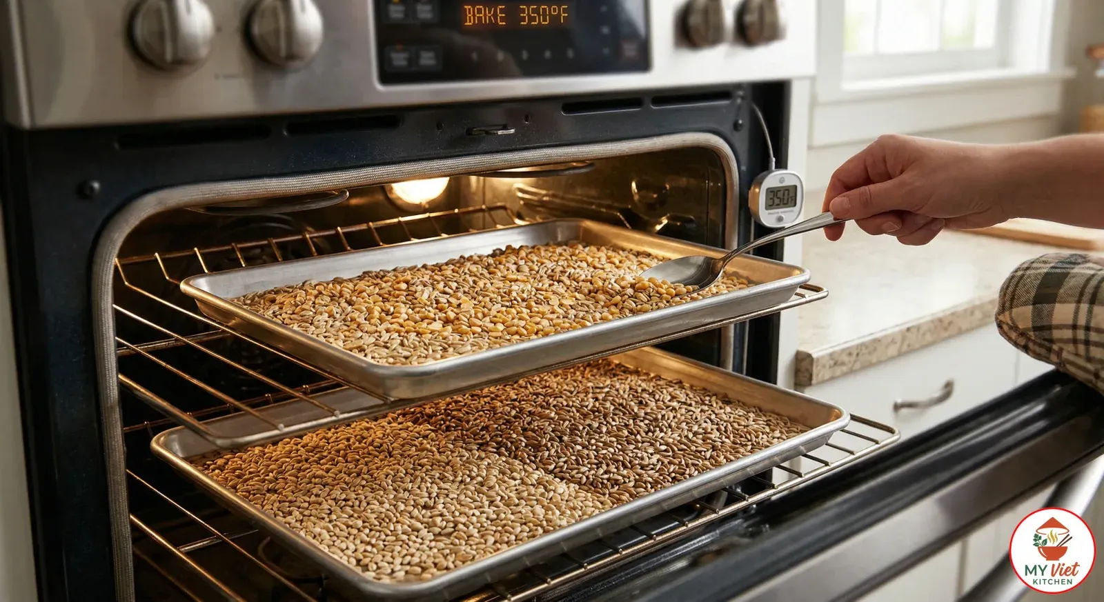 Step 1- Toast the Grains and Peas