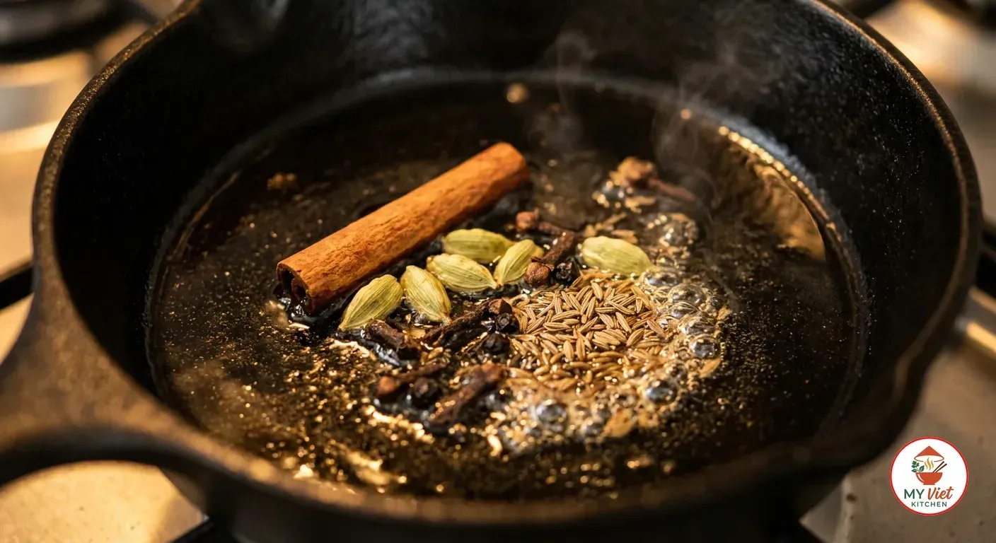Step 1- Toast the Whole Spices in Hot Oil