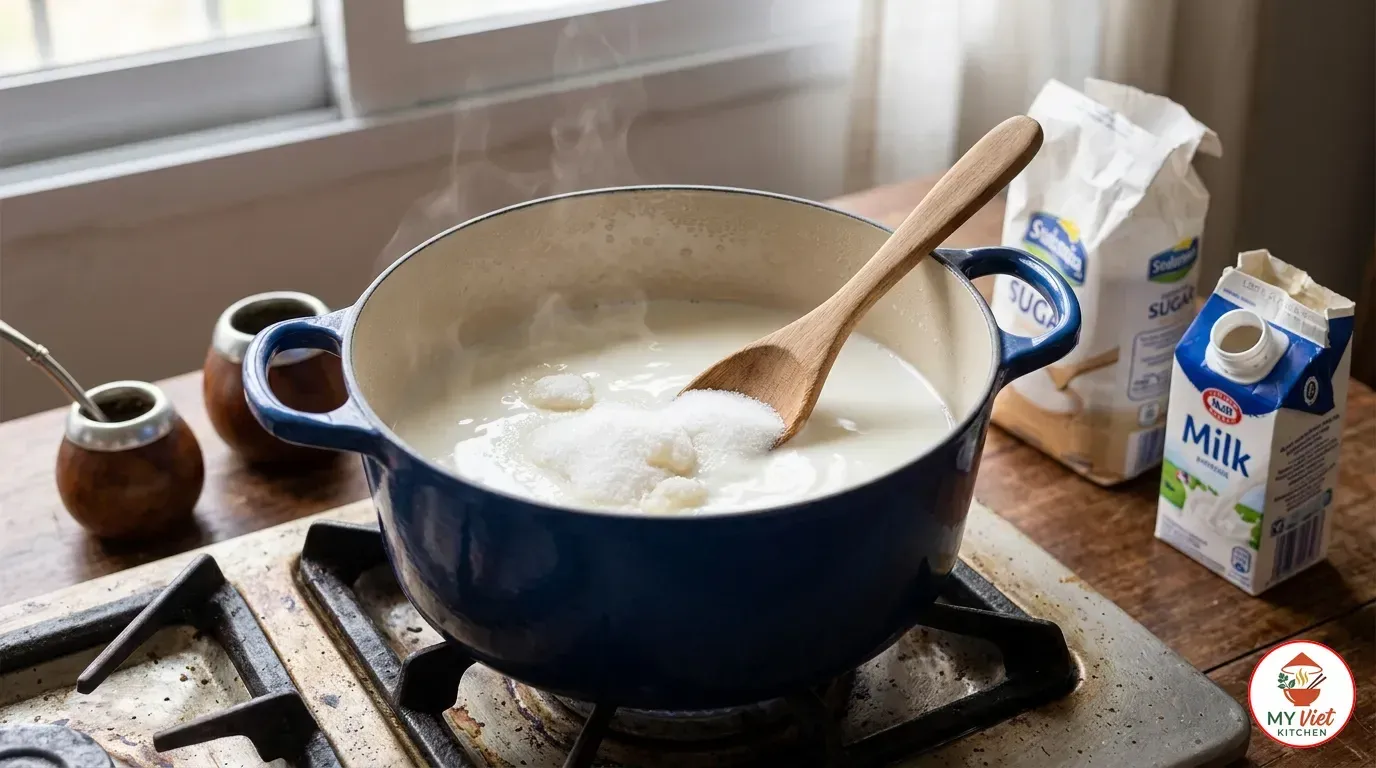 Step 1- Warm the Milk and Dissolve the Sugar