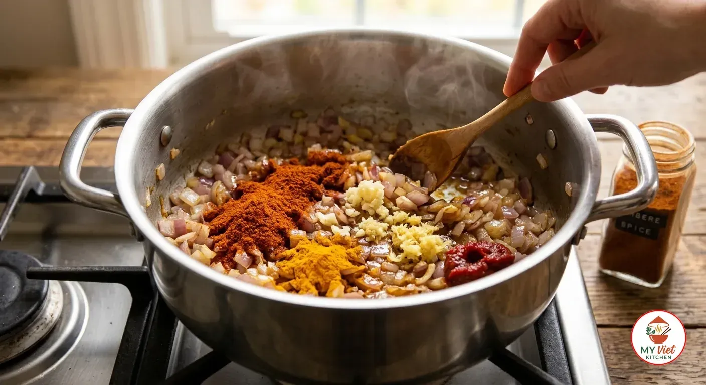 Step 2- Add Aromatics and Spices