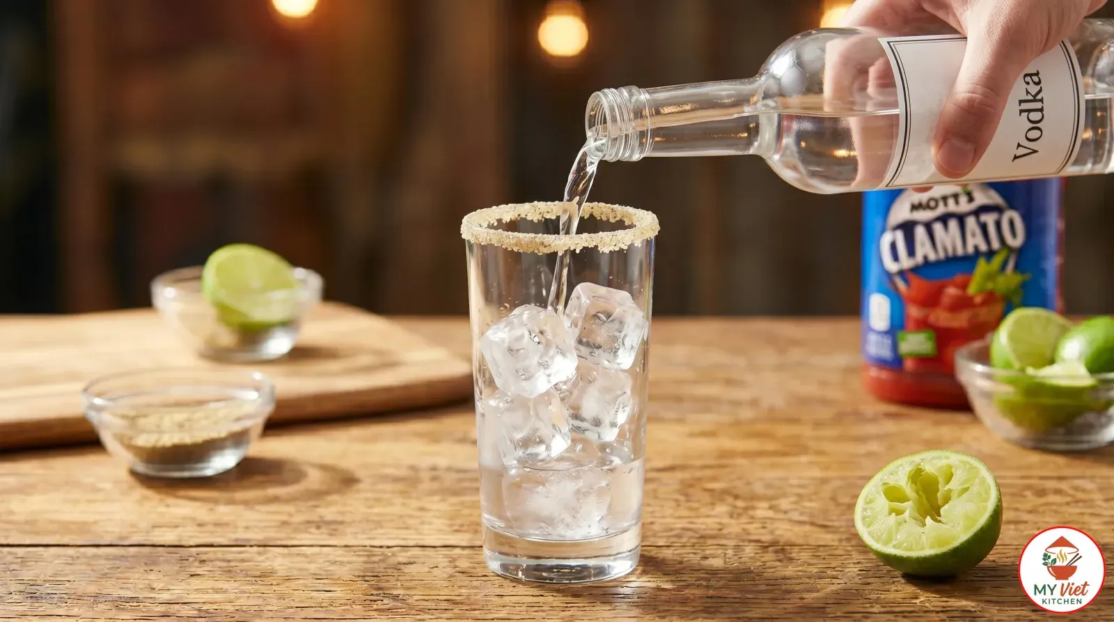 Step 2- Add Ice and Vodka