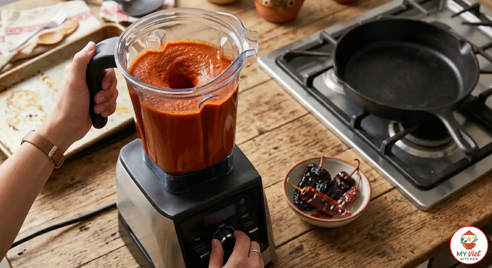 Step 2- Blend the Ranchero Salsa