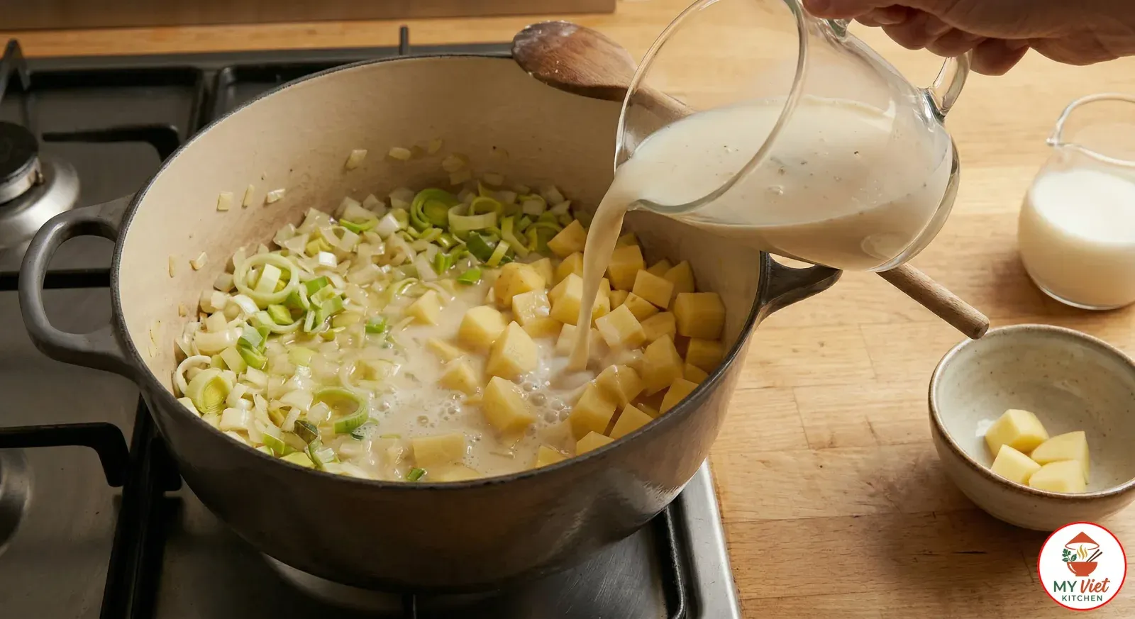 Step 2- Cook the Aromatics and Potatoes