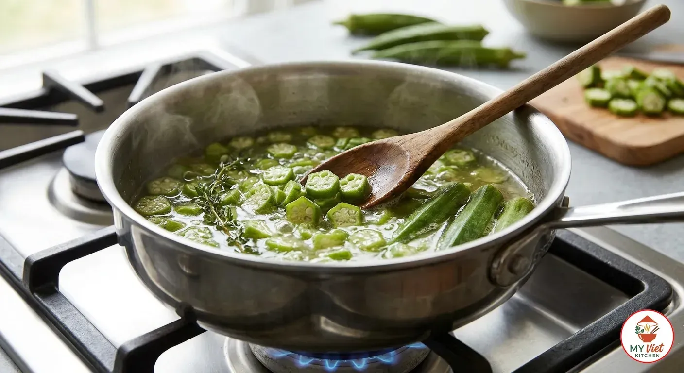 Step 2- Cook the Okra for Cou-Cou