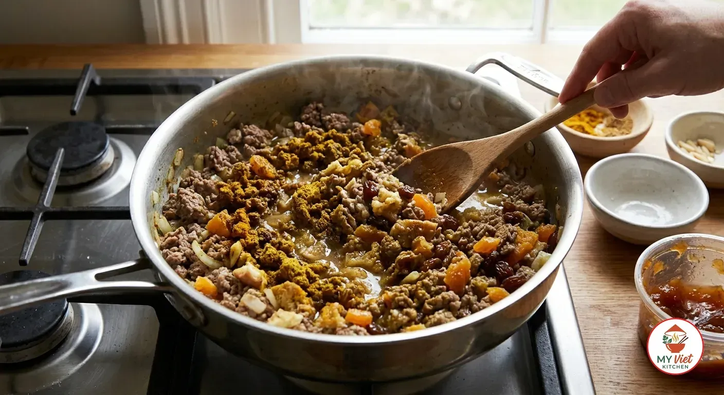 Step 2- Cook the Spiced Meat Filling