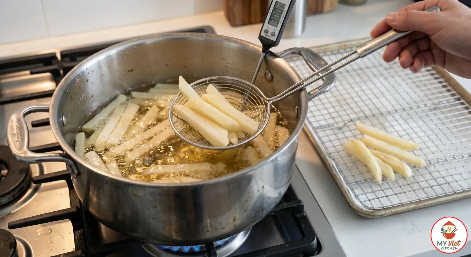 Step 2- First Fry at Low Temperature