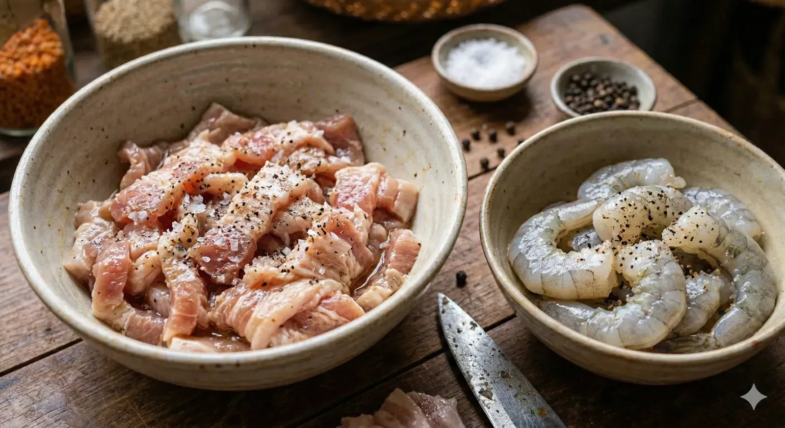 Step 2: Marinate the Pork Belly and Shrimp