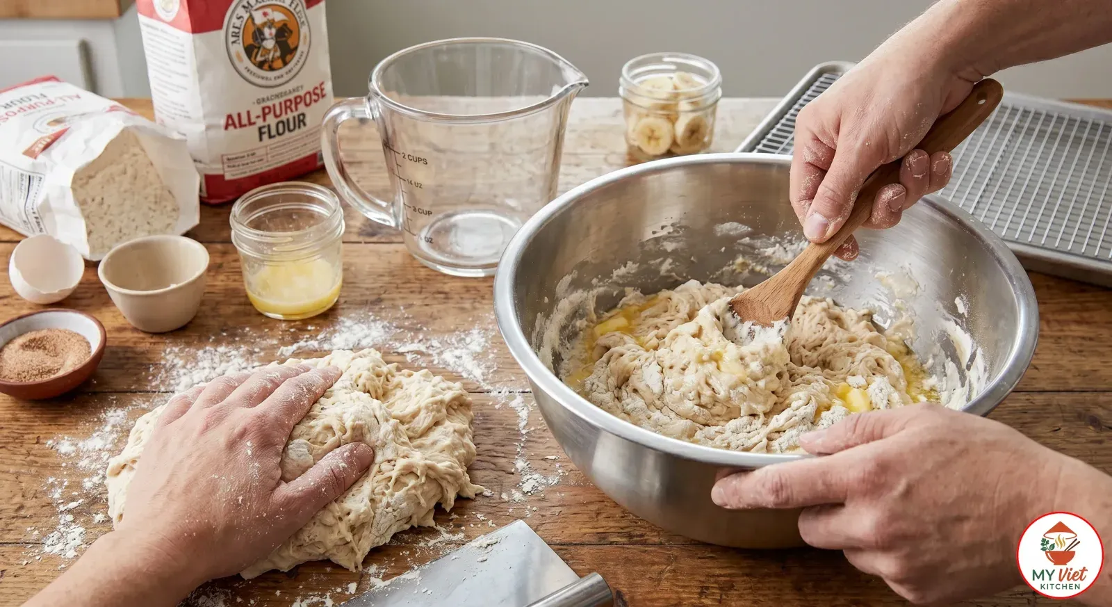 Step 2- Mix and Knead the Dough
