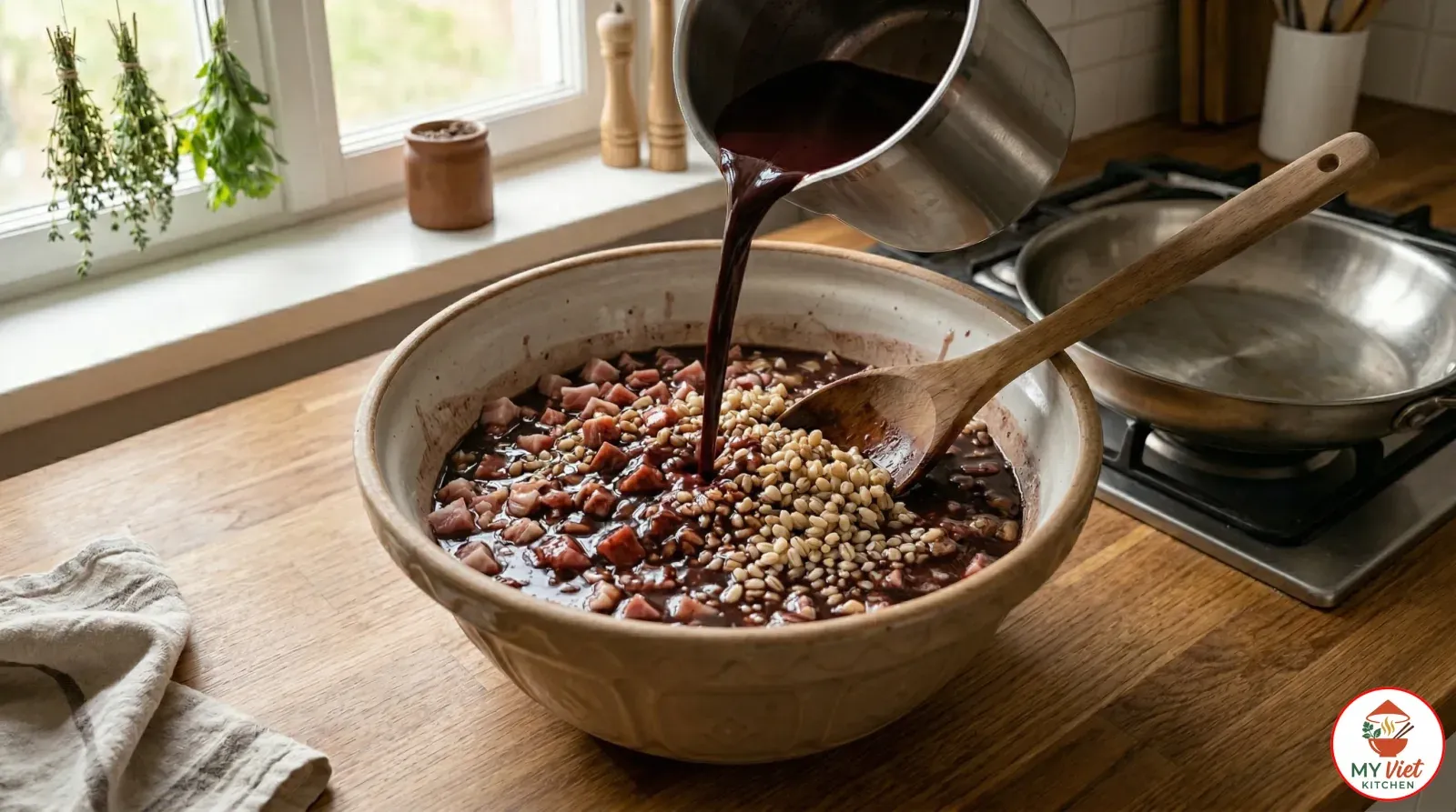 Step 2- Mix the Blood and Filling Together