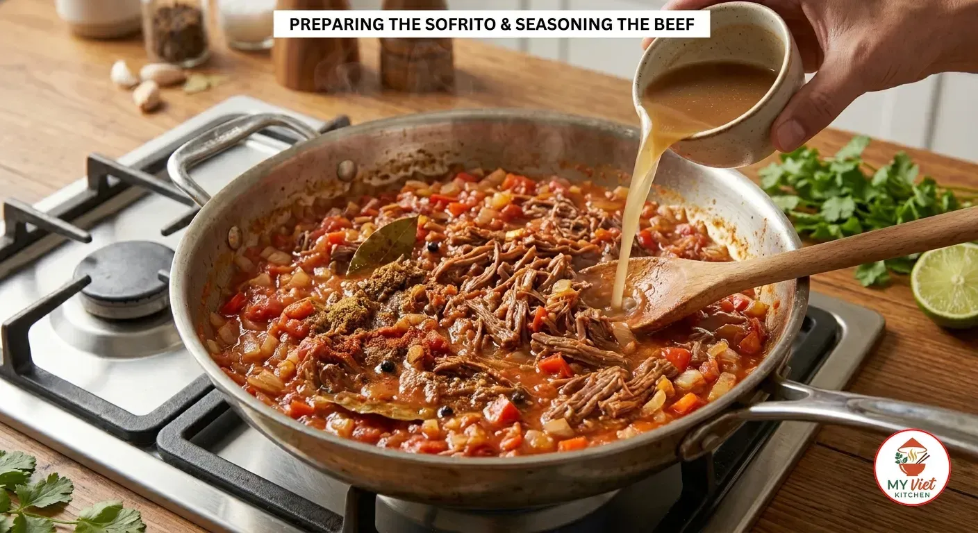 Step 2- Prepare the Sofrito and Season the Beef