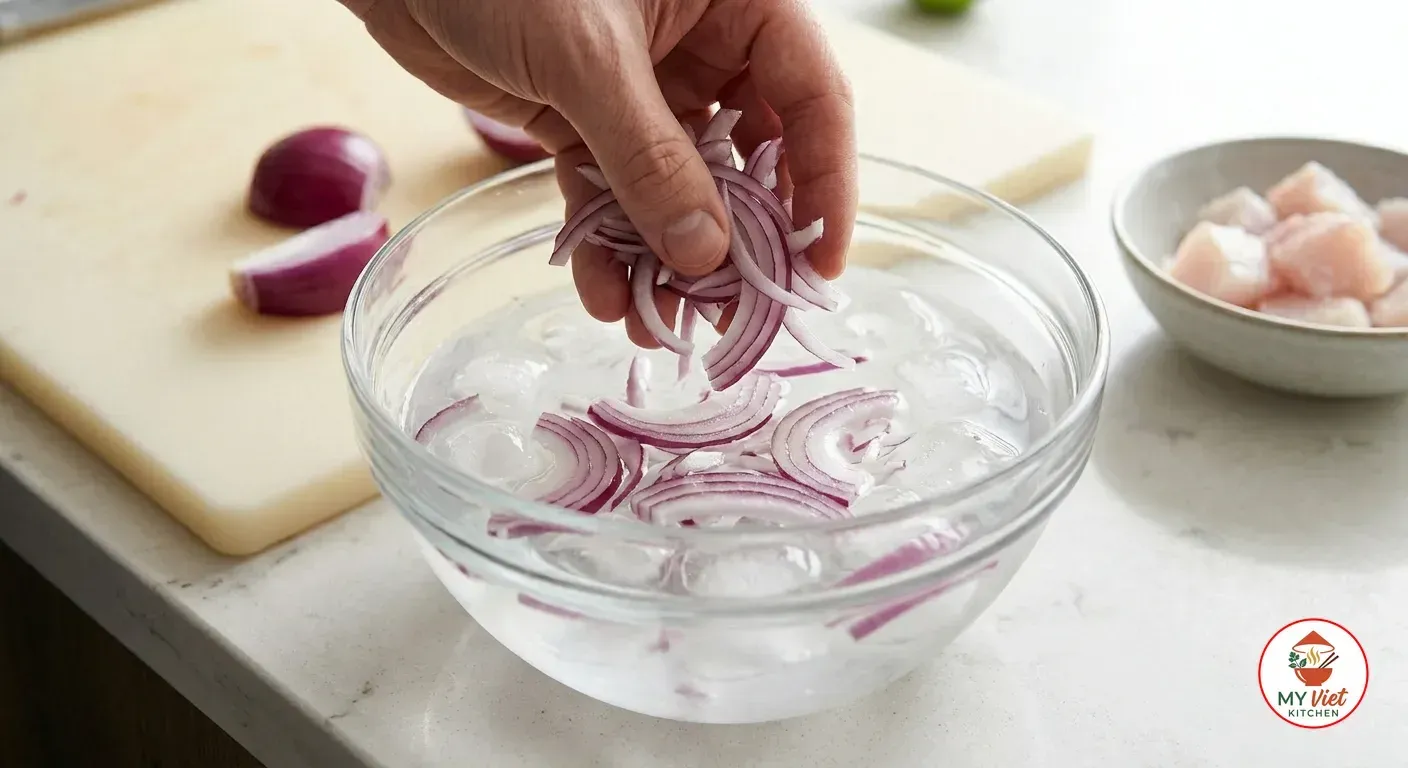Step 2- Soak the Red Onion