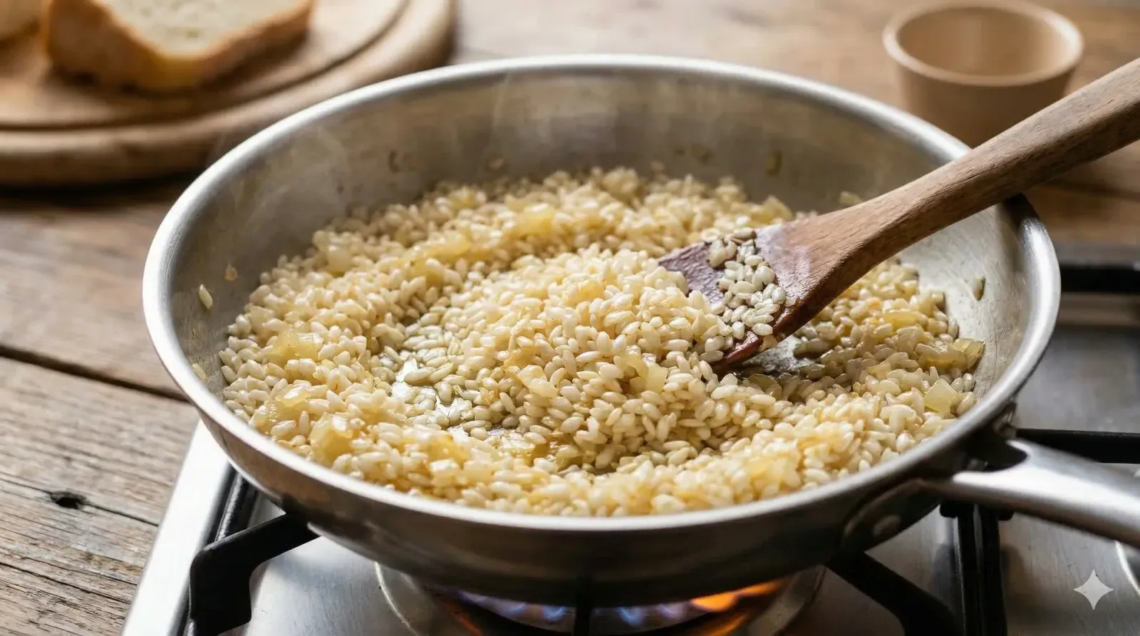 Step 2: Soffritto and Toast the Rice