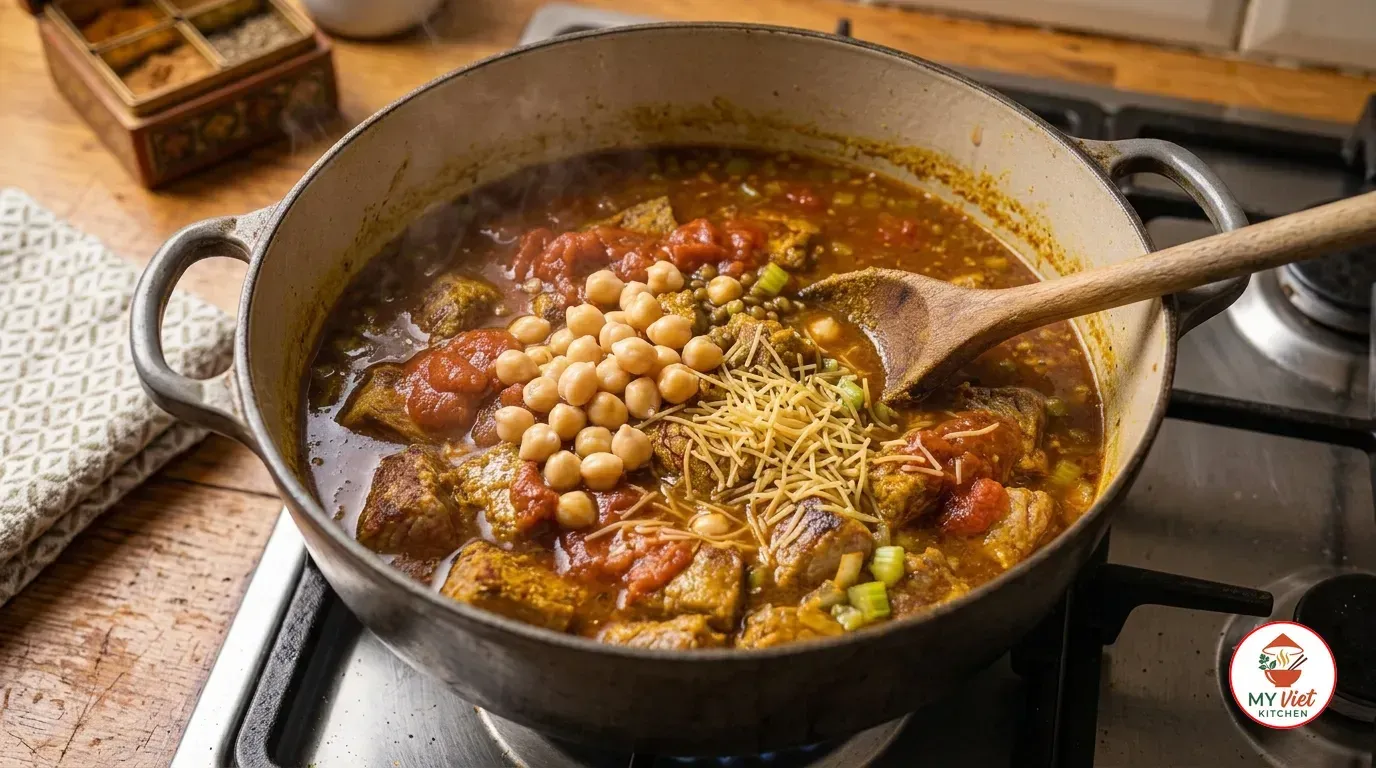 Step 3- Add Chickpeas and Noodles