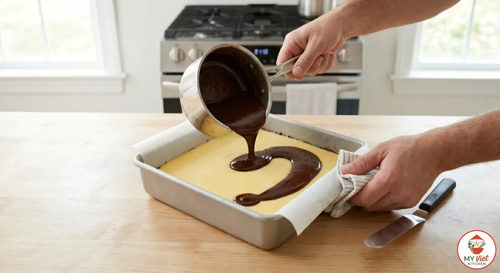 Step 3- Add the Chocolate Topping