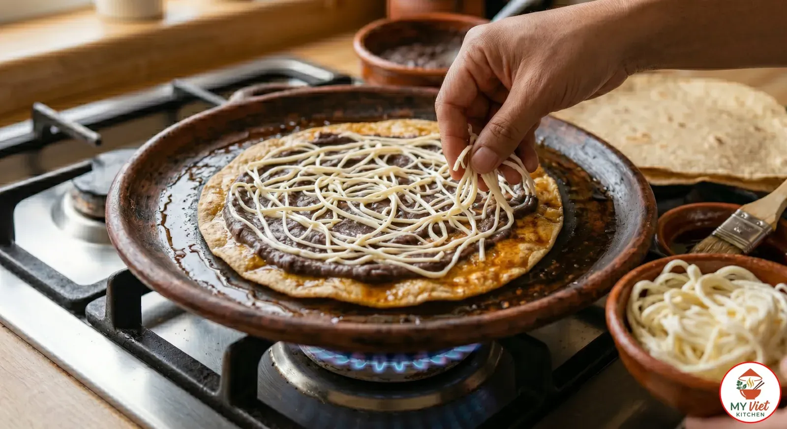 Step 3- Add the Quesillo Cheese