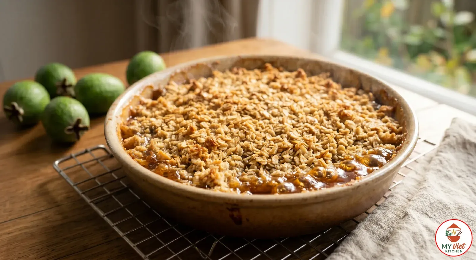 Step 3- Assemble and Bake the Feijoa Crumble