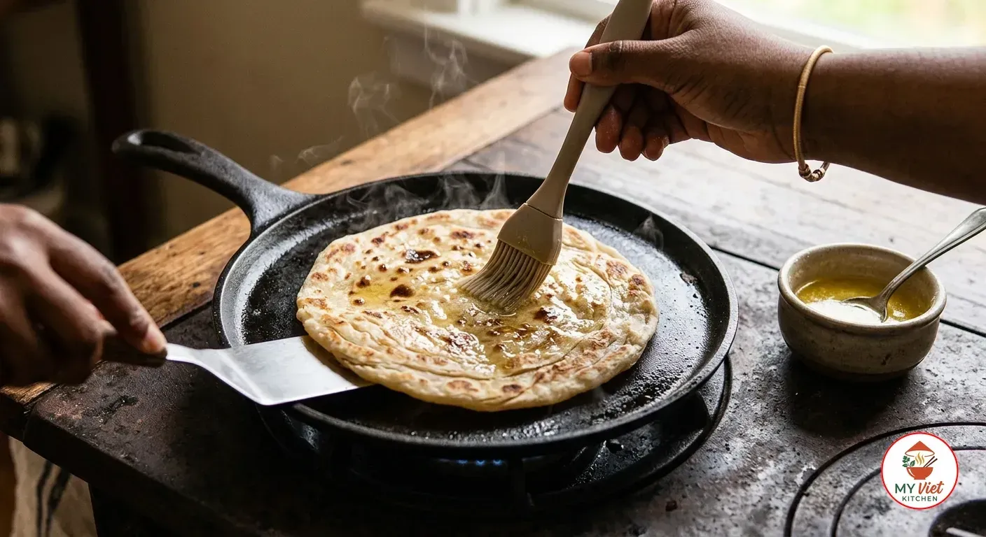 Step 3- Cook Each Chapati on a Hot Pan