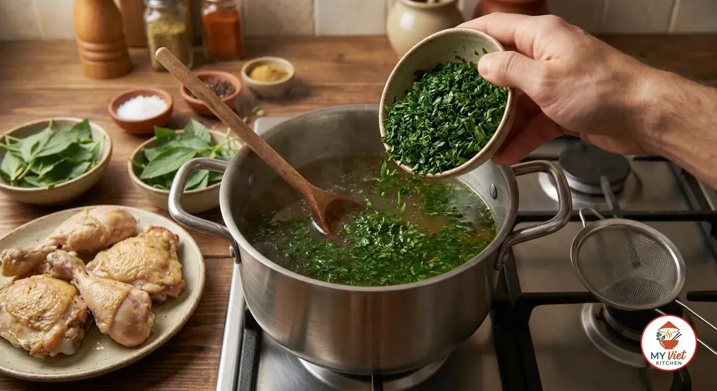 Step 3- Cook the Mulukhiyah Stew