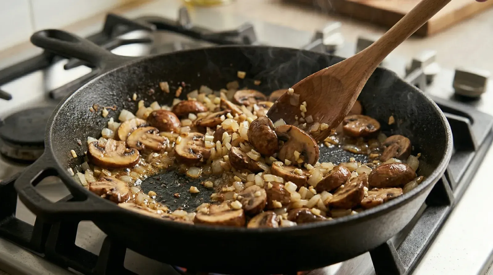 Step 3: Cook the Mushrooms and Onion