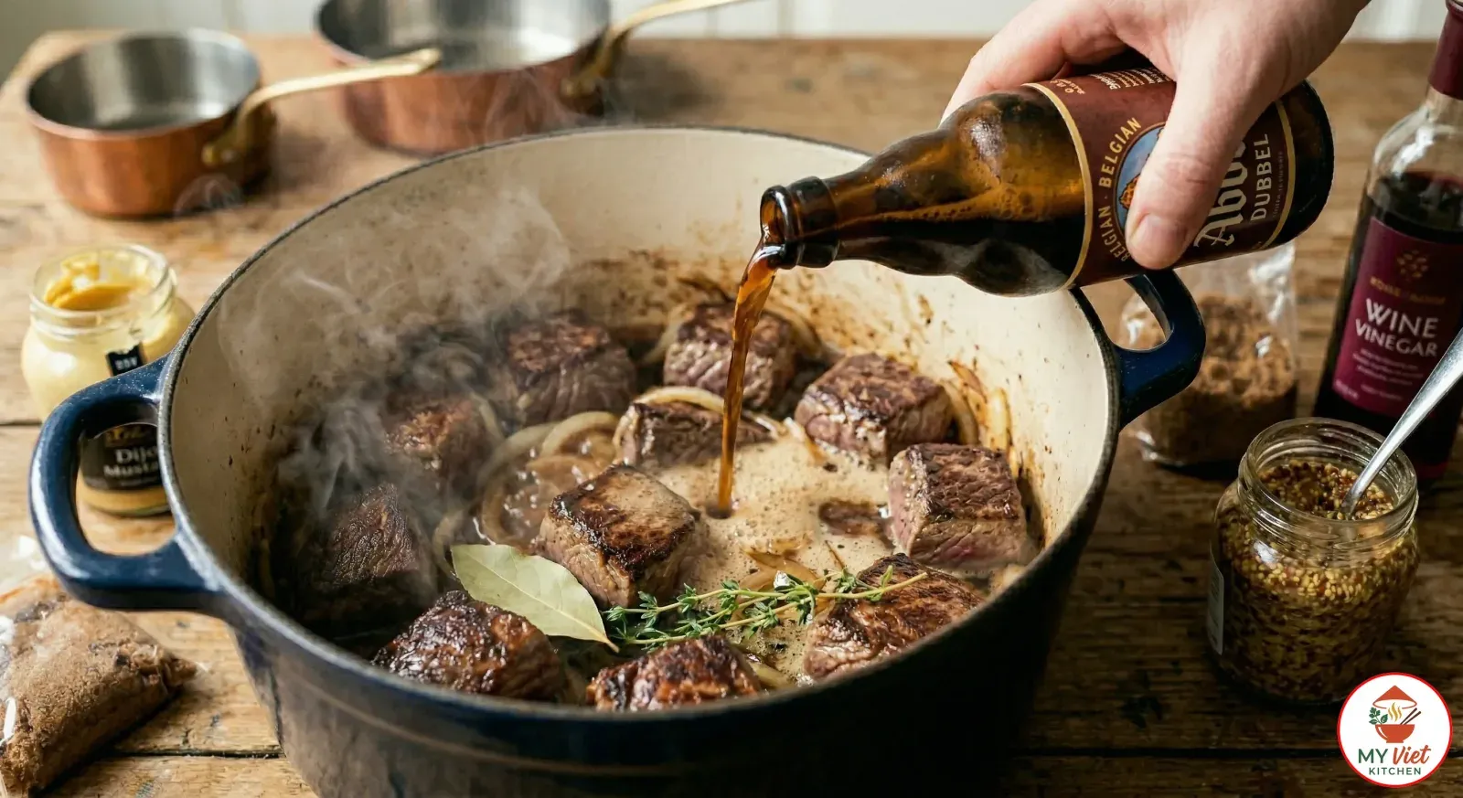 Step 3- Deglaze with Beer and Build the Sauce