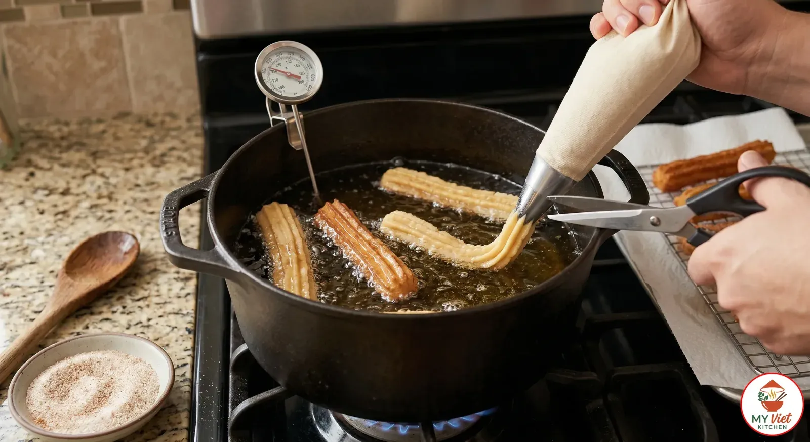 Step 3- Fry the Churros